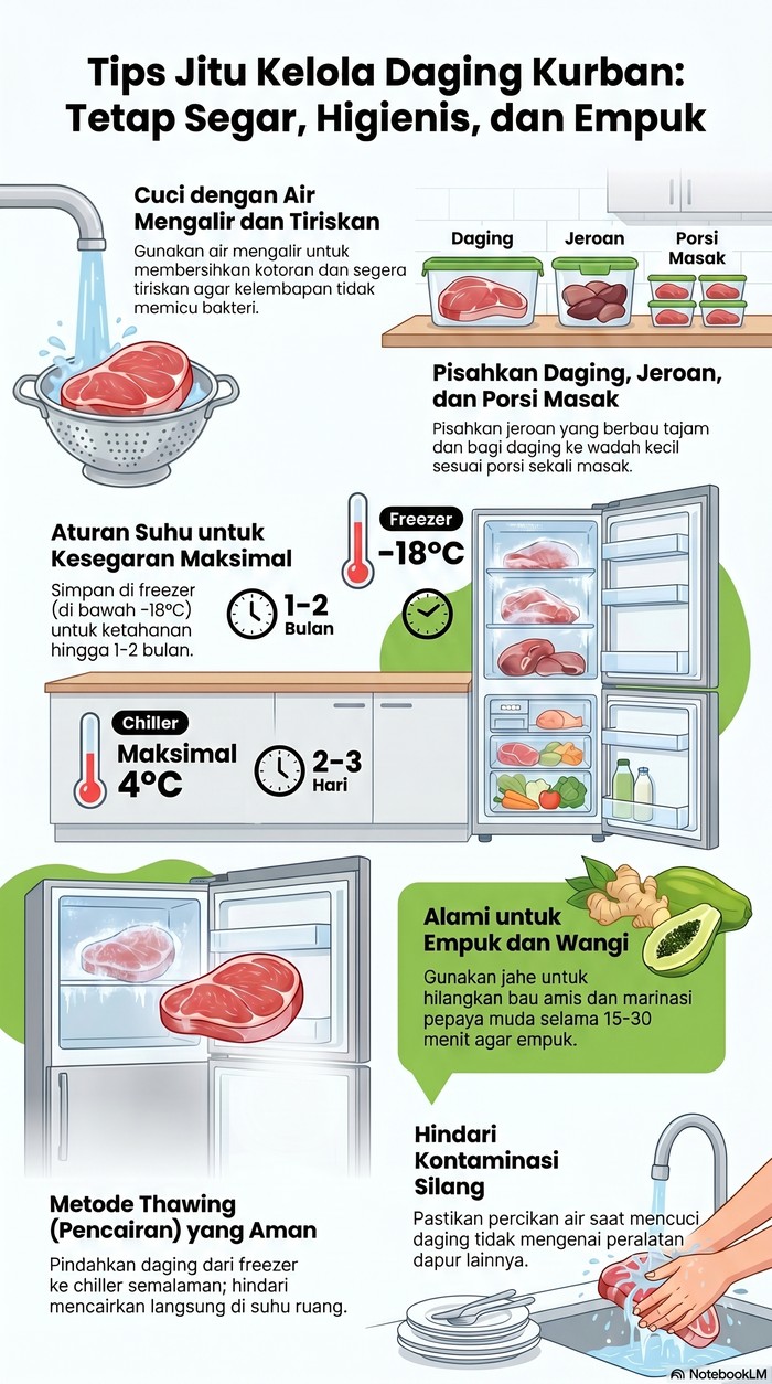 Warga menyembelih hewan kurban saat Idul Adha 1446 H di kawasan Kebon Melati, Jakarta, Jumat (6/6/2025). Hewan kurban kambing, sapi hingga kerbau disembelih usai umat muslim melaksanakan Salat Hari Raya Idul Adha 1446 H.