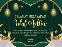 55+ Kartu Ucapan Idul Adha Penuh Makna dan Doa Kebaikan, Siap Dibagikan!