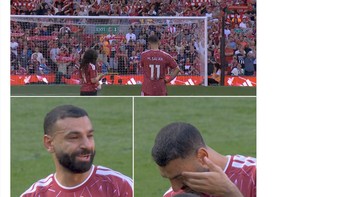 Mo Salah menangis ketika para suporter Liverpool menyanyikan Youll Never Walk Alone. Foto: X.com