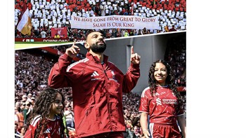 Fans Liverpool mengucapkan perpisahan pada Mo Salah. Foto: X.com