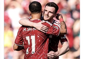 Selain Salah, ikon Liverpool lain yakni bek Andy  Robertson juga meninggalkan klub. Foto: X.com