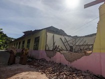 Penampakan Ruang Kelas Sekolah Dasar di Tulungagung Ambruk