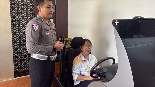 Ujian penerbitan SIM B1 Polda Bali. (Dok. Polda Bali)