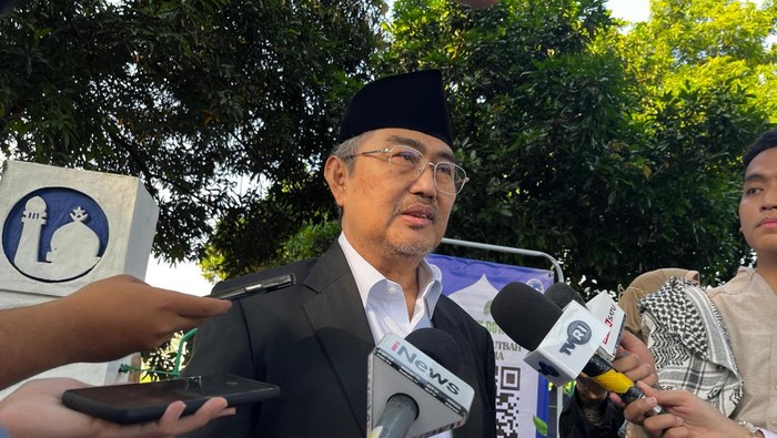 Ketua Majelis Etik Ombudsman, Jimly Asshiddiqie, di Masjid Agung Al-Azhar, Jakarta Selatan, Rabu (27/5/2026)