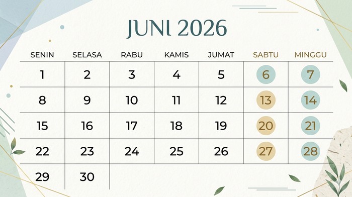 Kalender Juni 2026