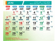 Kalender Juni 2026 Lengkap: Tanggal Merah, Libur Nasional-Cuti, dan Hari Besar