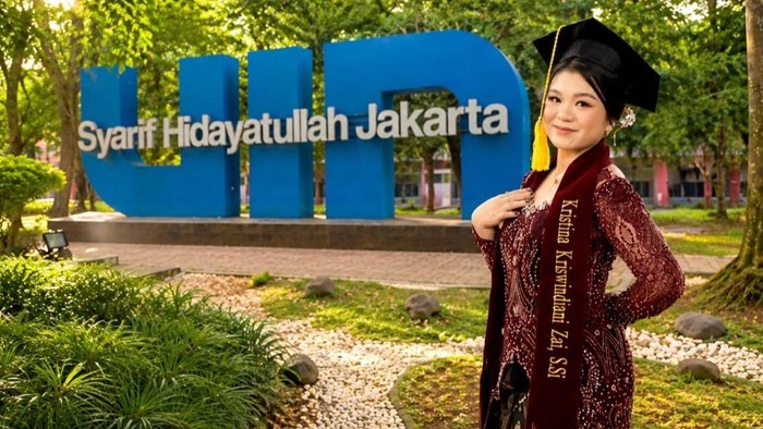 Kristina, lulusan cumlaude UIN Jakarta yang merupakan non Muslim