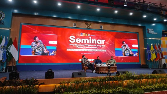 Suasana seminar di ruang Auditorius UMSU, Selasa ( 26/6/2026). Juita Sinuhaji/detikcom