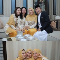 Busana seragam yang dikenakan Ayu dan keluarga diketahui merupakan rancangan desainer langganan para artis, Yanti Adeni. Foto: Instagram/@ayutingting92