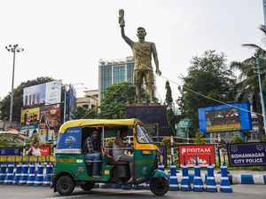 Patung Messi di India Diikat Tali usai Goyang Tertiup Angin, Bakal Direlokasi
