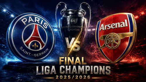 PSG vs Arsenal, Logo Final Liga Champions