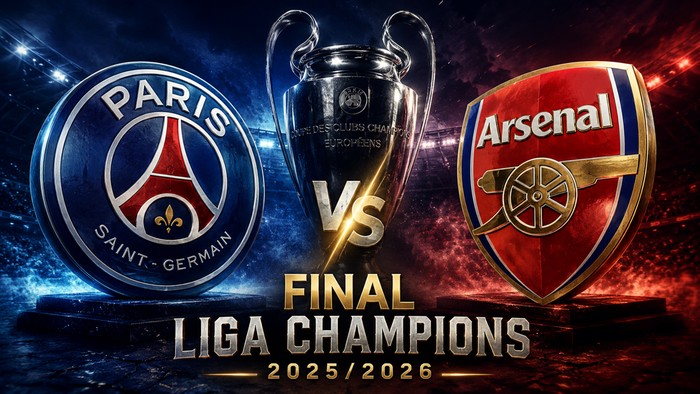 Final Liga Champions 2025/2026: PSG vs Arsenal di Puskas Arena, Budapest, pada 30 Mei 2026.