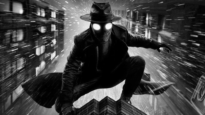 Poster hitam putih Spider-Noir.