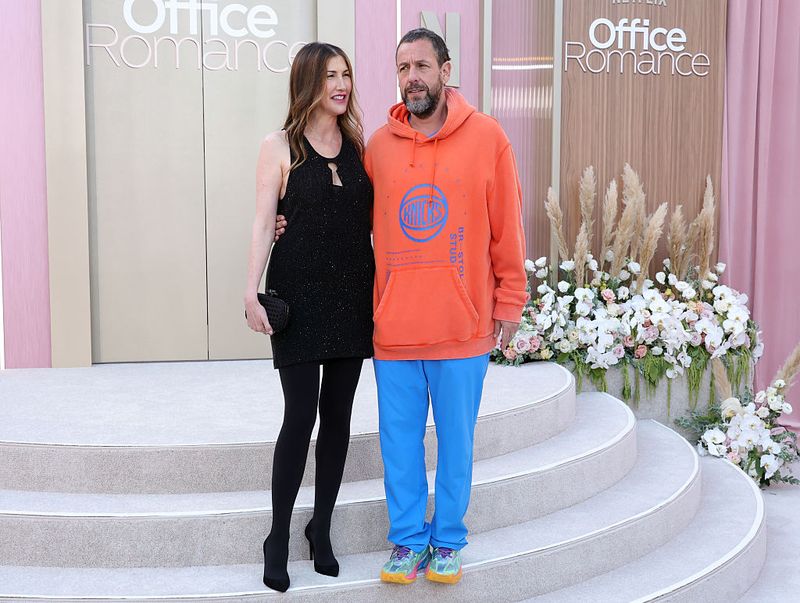 LOS ANGELES, CALIFORNIA - MAY 26: (L-R) Jackie Sandler and Adam Sandler attend the world premiere of Netflix's 
