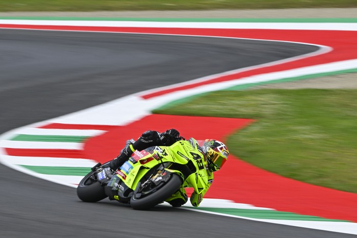 SCARPERIA, ITALY - MAY 29: Fabio Di Giannantonio of Italy riding the Pertamina Enduro VR46 Ducati (49) during free practice ahead of the MotoGP of Italy at Mugello Circuit on May 29, 2026 in Scarperia, Italy. (Photo by Gold & Goose Photography/Getty 