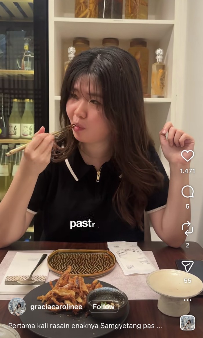 Gracia Caroline Hobi Kulineran, Cicip Makanan Korea hingga China Autentik!