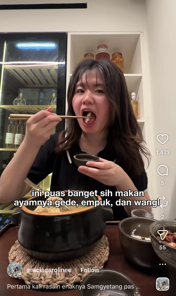 Gracia Caroline Hobi Kulineran, Cicip Makanan Korea hingga China Autentik!