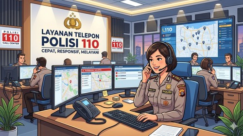 Ilustrasi layanan 110. (Gemini AI)