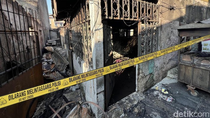 Lokasi kebakaran di permukiman padat Tambora, Jakarta Barat (Adhfar Aulia Syuhada/detikcom)