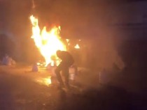 Bus AKAP PO Palala Ludes Terbakar di Muba, Tidak Ada Korban