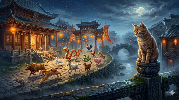 Ilustrasi shio Tionghoa. Kenapa kucing tidak menjadi hewan dalam shio?