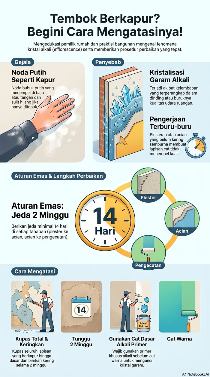Infografis cara mengatasi dinding berkapur