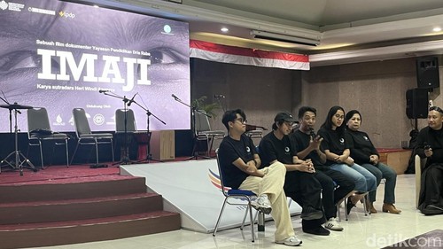 Konferensi pers film dokumenter Imaji di Stikom Bali, Denpasar, Sabtu (30/5/2026). Rizki Setyo