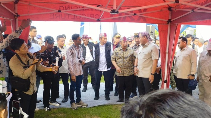 Wamentan Sudaryono saat menghadiri Gerakan Tanam Padi Serentak di Lamongan