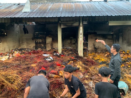 Gudang dupa di Banjar Kalibalang, Desa Payangan, Kecamatan Marga, Tabanan, mengalami kebakaran pada Minggu (31/5/2026). (Istimewa)
