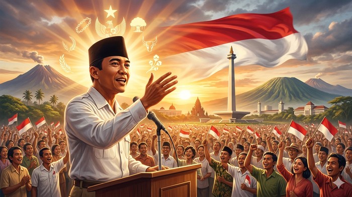 Ilustrasi pidato merayakan Hari Lahir Pancasila.