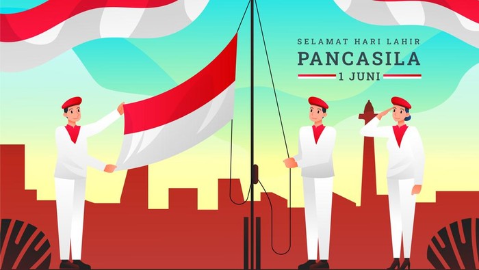 Ilustrasi Upacara Hari Lahir Pancasila 2026 di sekolah