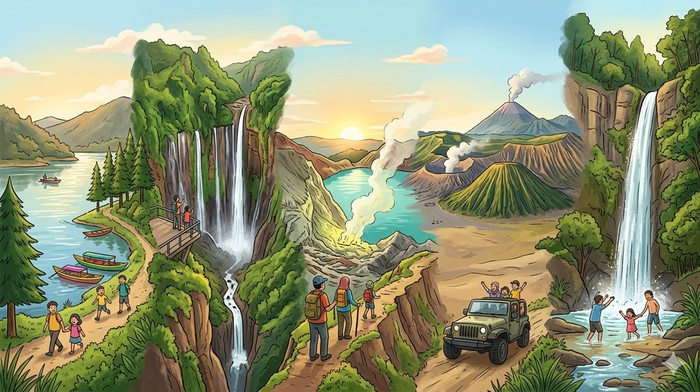 Ilustrasi wisata Jatim.