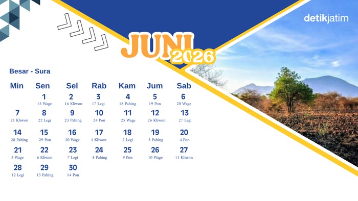 Kalender Juni 2026.