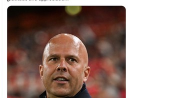 Pengumuman Liverpool di X bahwa mereka telah memberhentikan Arne Slot. Foto: X.com