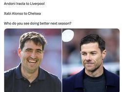 Meme Arne Slot Dipecat Liverpool Tapi Xabi Alonso Sudah ke Chelsea