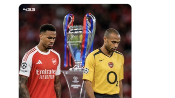 Baik di 2006 maupun 2026, Arsenal tak terkalahkan sampai final UCL tapi tak mampu menang di partai puncak. Foto: X.com