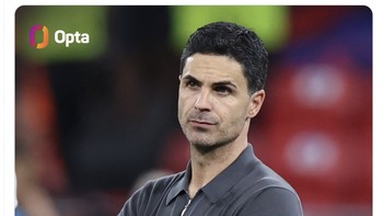 Penguasaan bola Arsenal semalam disebut yang terendah dalam partai final UCL. Foto: X.com