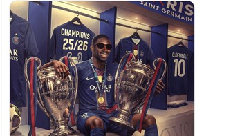 Ousmane Dembele menjadi bintang PSG. Foto: X.com