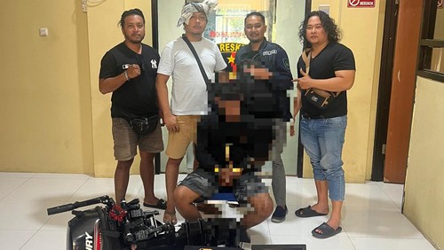 Polisi meringkus pria inisial WAS alias Gerot lantaran diduga membobol empat toko di wilayah Pemenang, Lombok Utara, Minggu (31/5/2026). (Foto: Dok. Polres Lombok Utara)