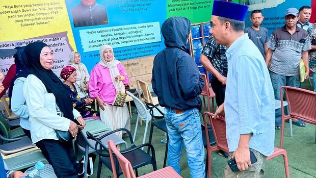 Anggota Komisi III DPR RI Rudianto Lallo menerima aduan warga Pampang korban mafia tanah di Makassar.