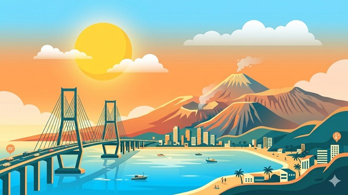 Ilustrasi cuaca cerah berawan di Jawa Timur