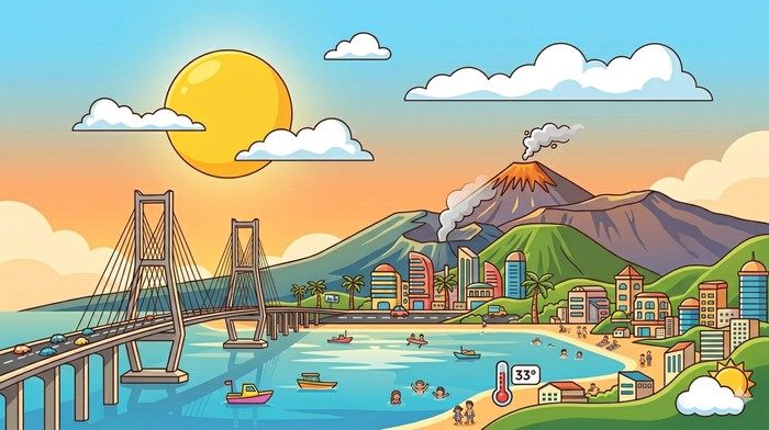 Ilustrasi cuaca cerah berawan di Jawa Timur