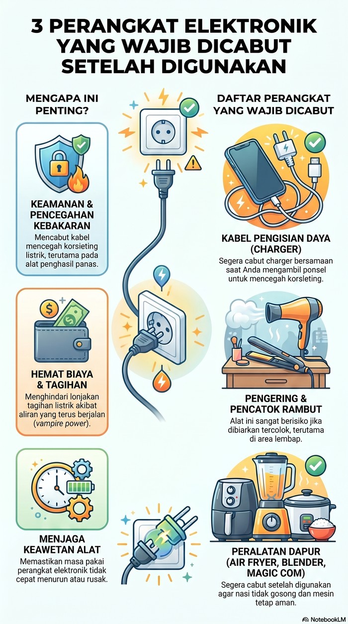 Infografis perangkat elektronik yang wajib dicabut