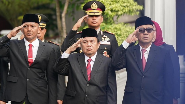 Ketua DPRD Kota Bogor Adityawarman Adil saat upacara peringatan Hari Lahir Pancasila.
