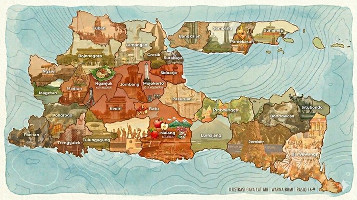 Ilustrasi peta Jawa Timur