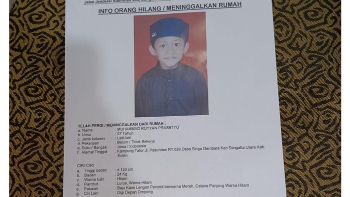 Anak berusia 7 tahun di Kutai Timur diduga diculik.