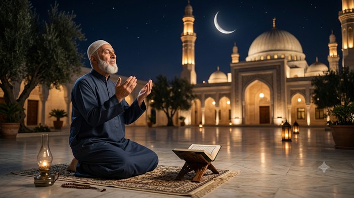 Ilustrasi berdoa di malam Muharram.