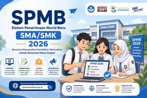 Ilustrasi Sistem Penerimaan Murid Baru (SPMB) SMA/SMK 2026. (Chat GPT)