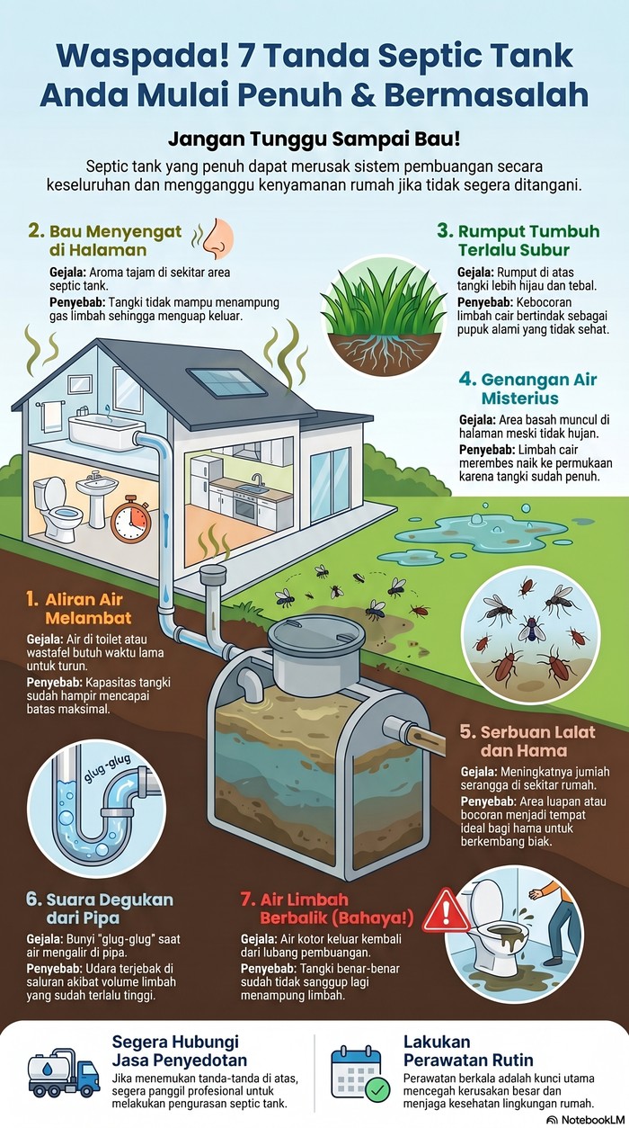 Infografis 7 Tanda Septic Tank Bermasalah