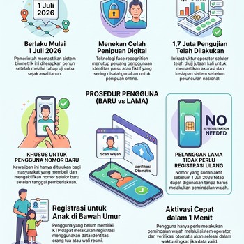 Infografis: 9 Fakta Registrasi Nomor HP Baru Wajib Scan Wajah
